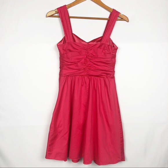 Apron style, sleeveless fuchsia dress by Express - Picture 2 of 8